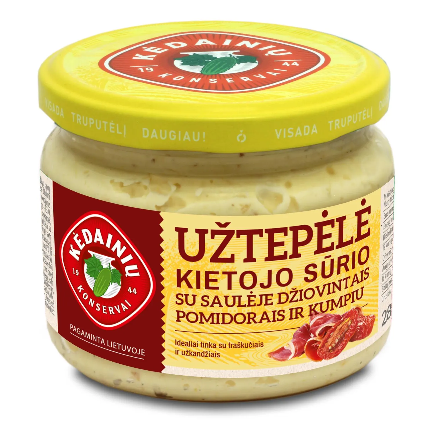 Kietojo sūrio užtepėlė su kumpiu KKF, 280 g
