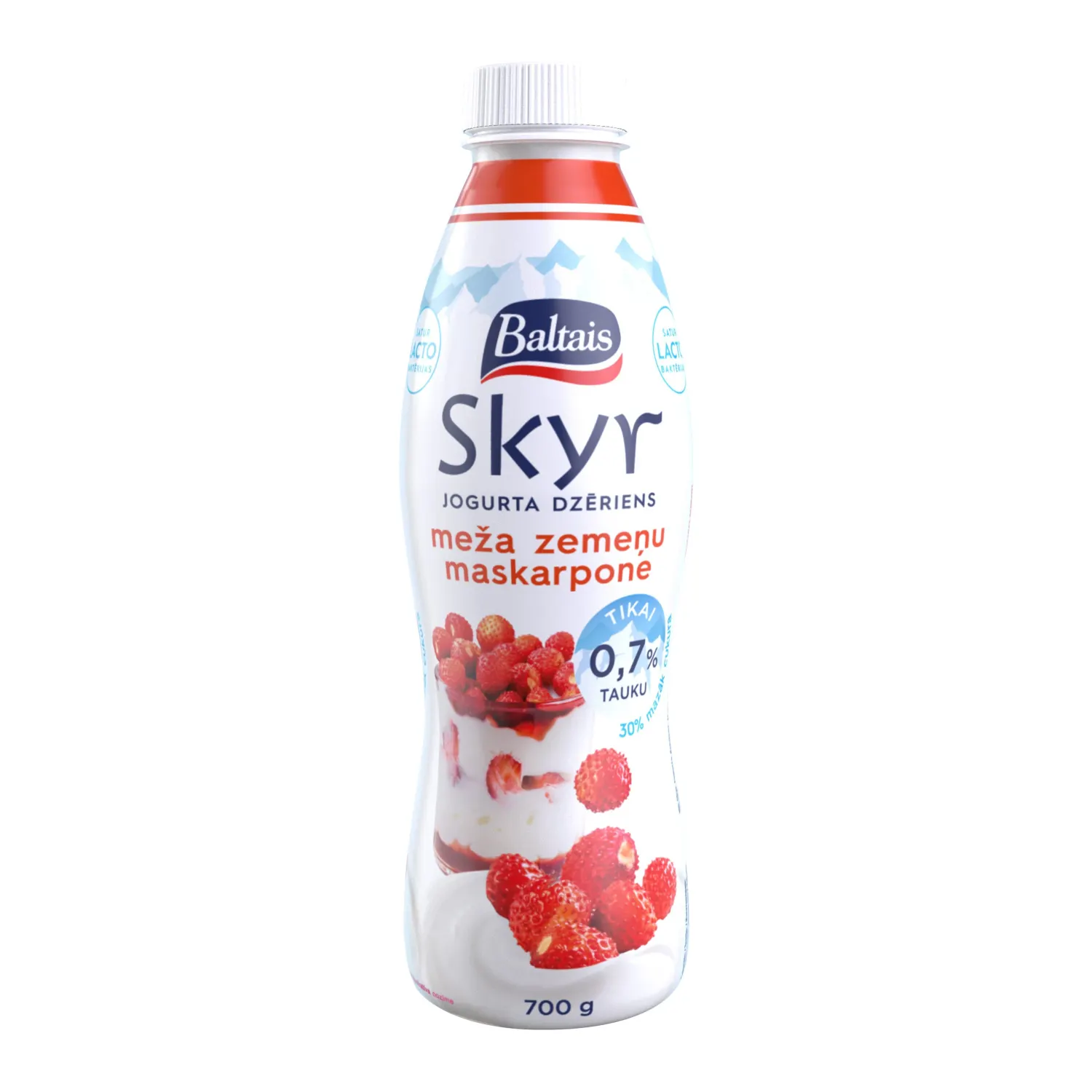 Jog. dzēr.Baltais skyr meža zemene, mask.700g