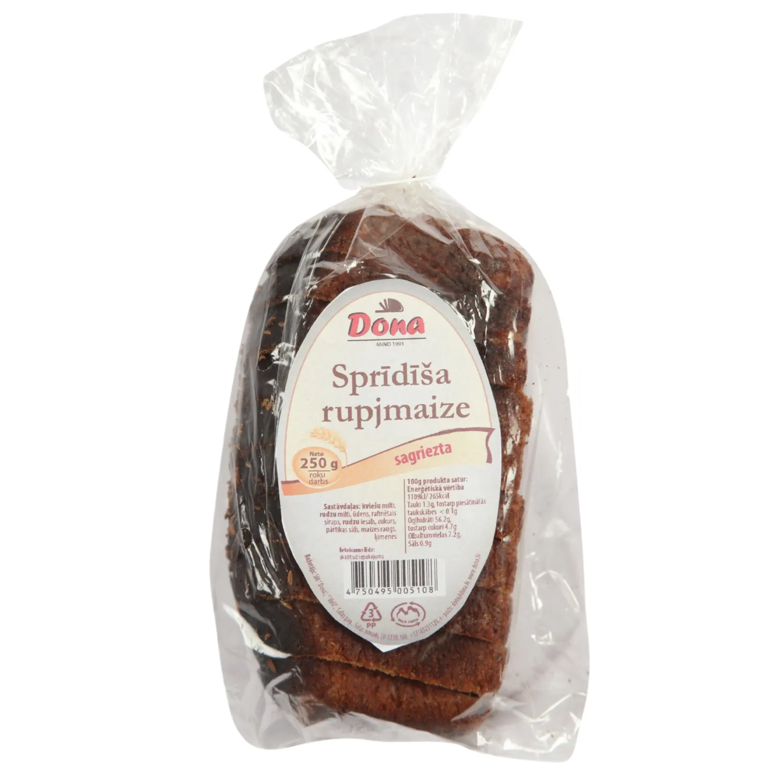 Rupjmaize Dona sprīdīšu 250g