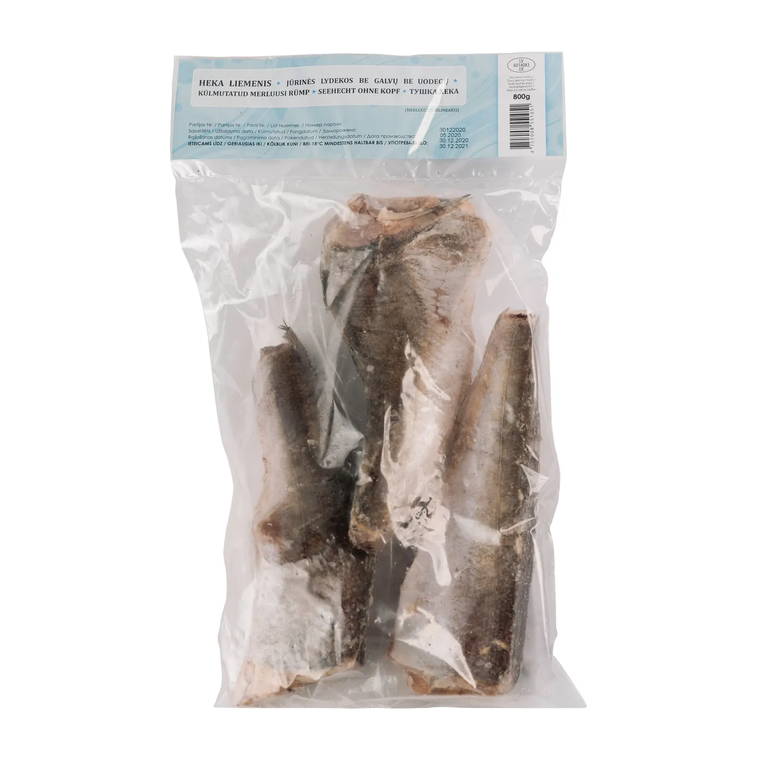 Šaldytos jūrinės lydekos be galvų, 800g