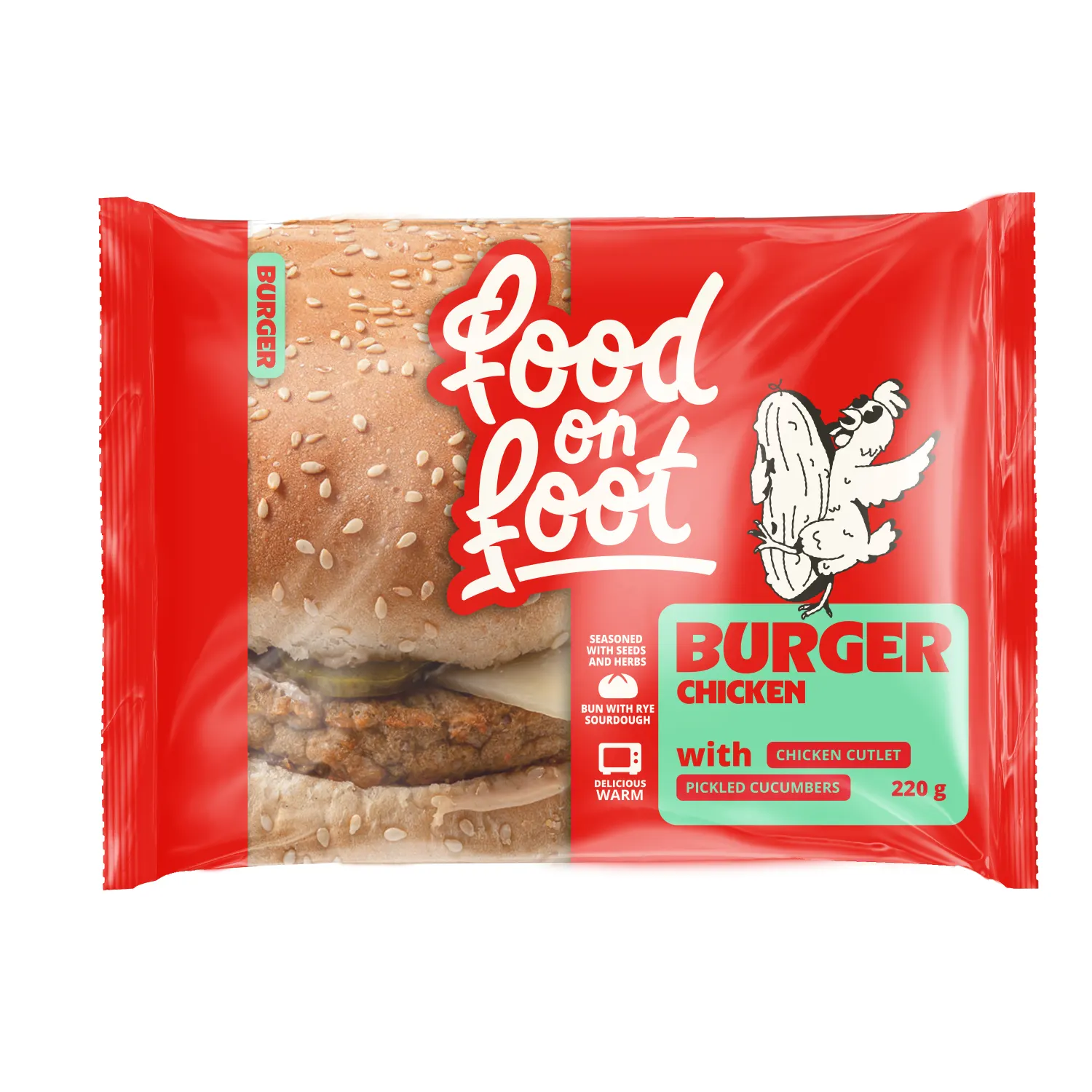Vistas burgers ar kotleti un marin.gurķ.220g
