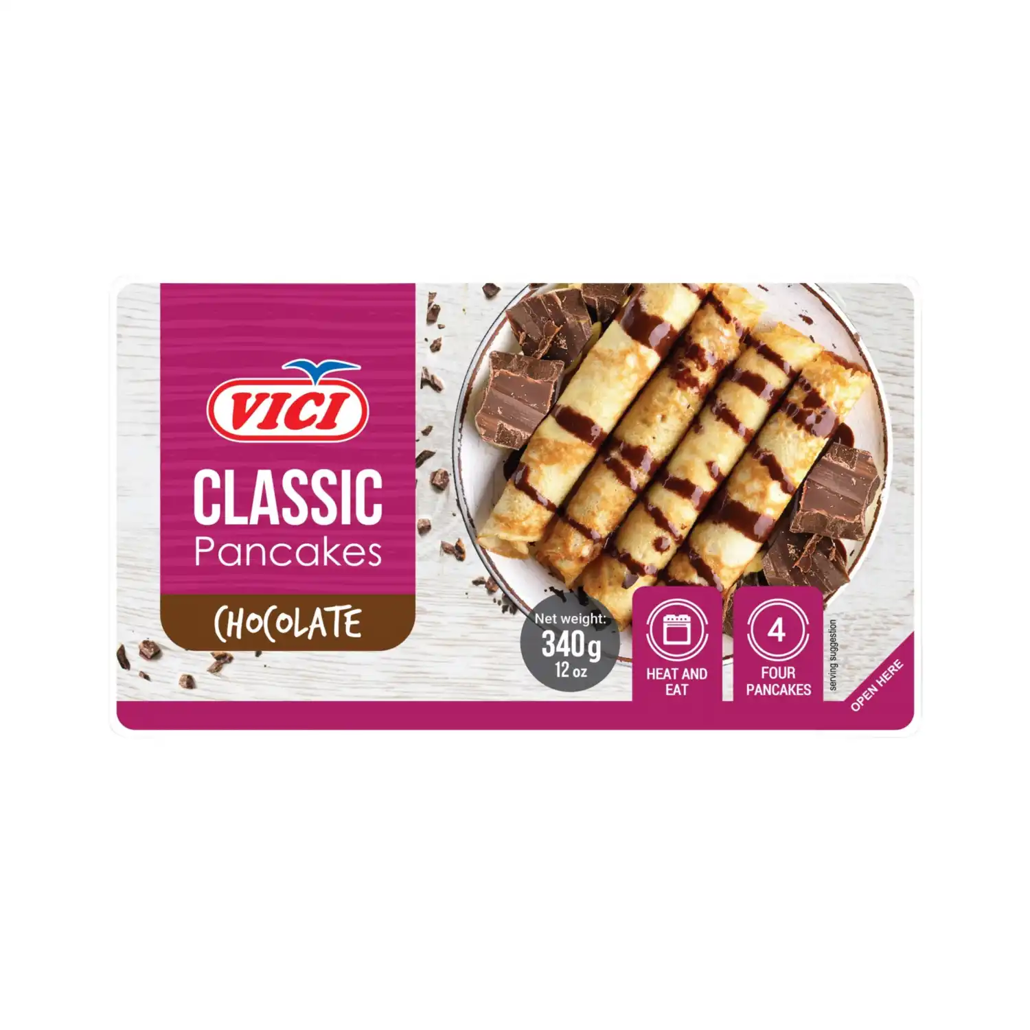 Šaldyti blyneliai su šokolado įdaru VIČI,340g