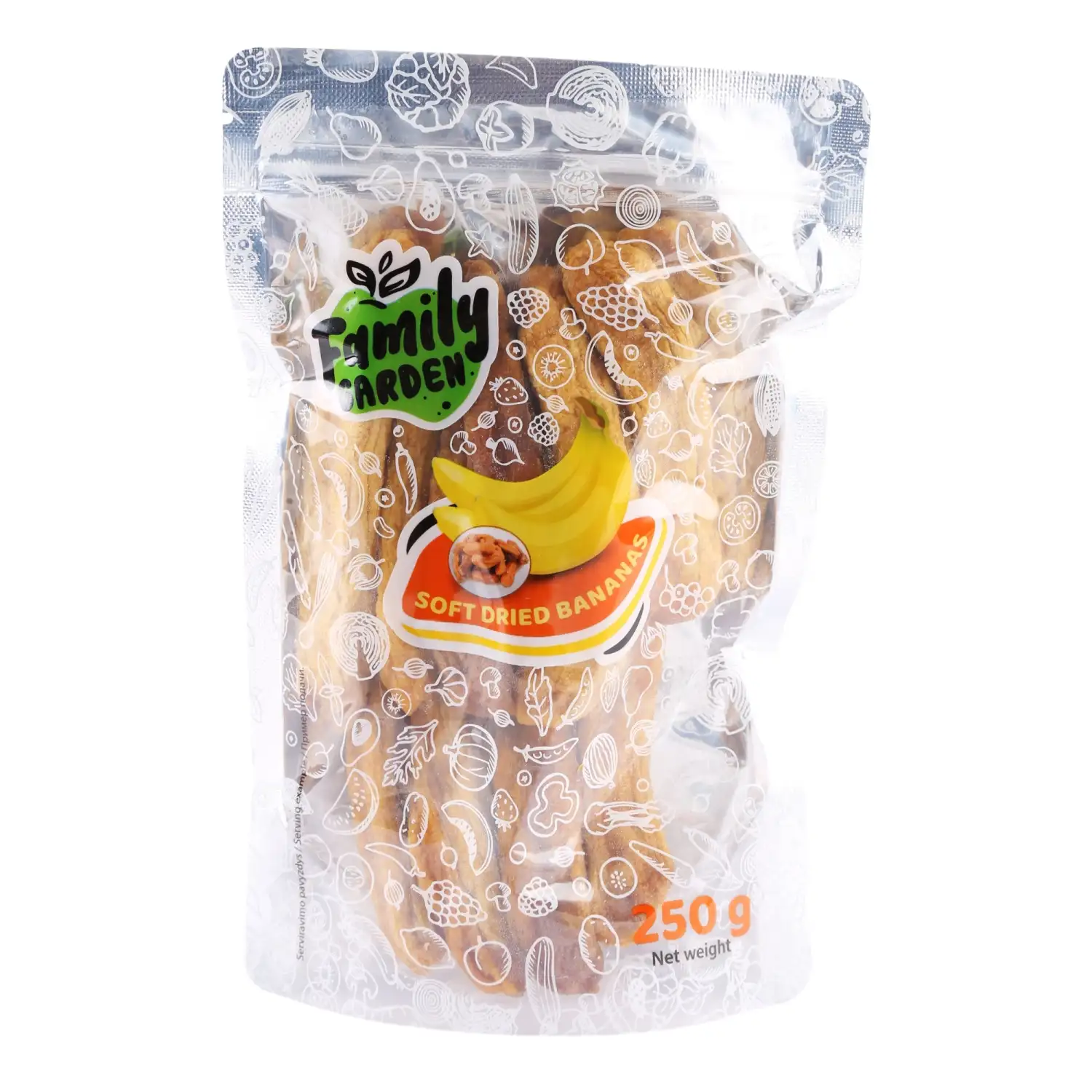 Kuivatatud banaanid, 250 g