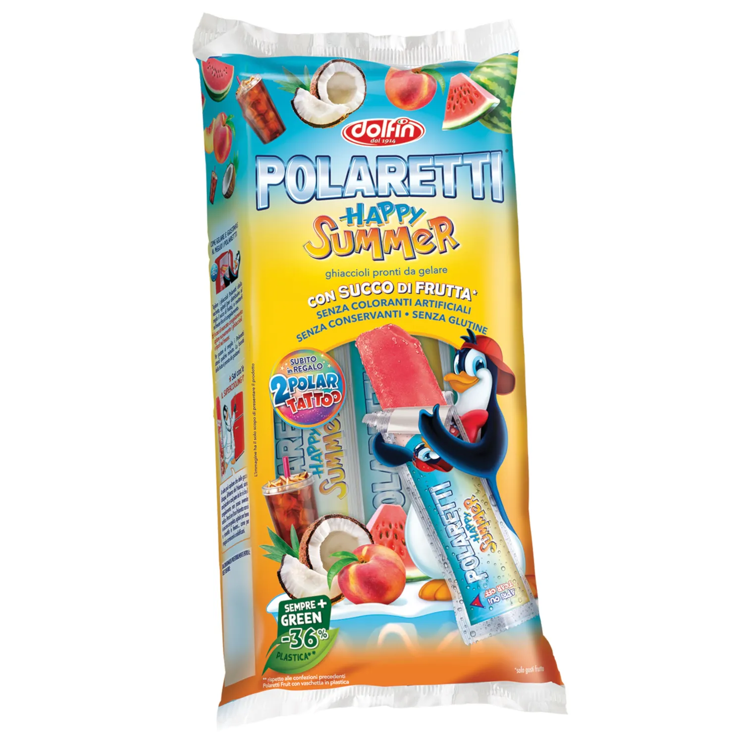 Sulčių valg. ledai DOLFIN POLARETTI, 10x40ml