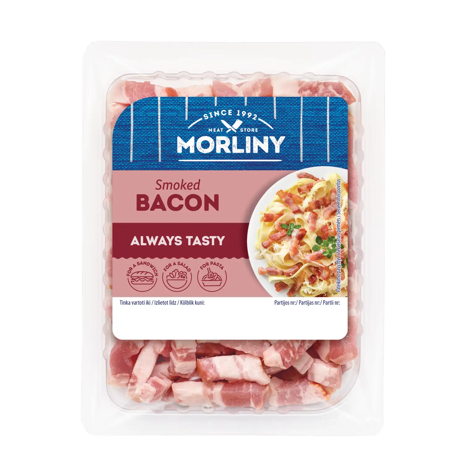 Š. rūk. kiaul. šoninės kubeliai MORLINY, 200g