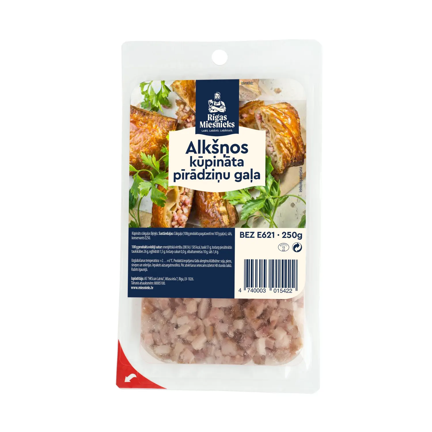 Pīrādziņu gaļa kūpināta alkšņos 250g
