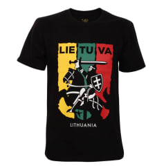 Marškinėliai LIETUVA, su Vyčiu, juodi