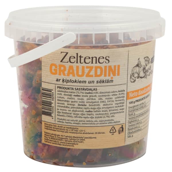 Grauzdiņi zeltenes ķiploku ar sēklām 300g