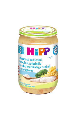 Nūdeles Hipp bio ar zivi, brokoļiem, no 8mēn., 220g