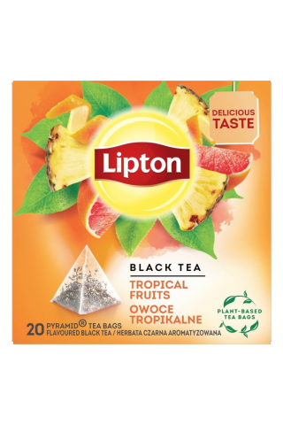 Melnā tēja Lipton tropisko augļu 20tm 36g