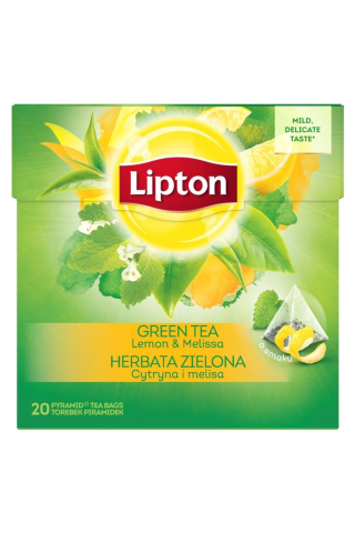 Zaļā tēja Lipton ar citronu melisu 20tm 36g