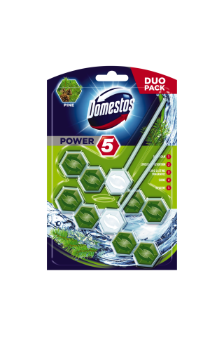 Tualeto valiklis Domestos Duo Power 5 Pine, 2x55 G