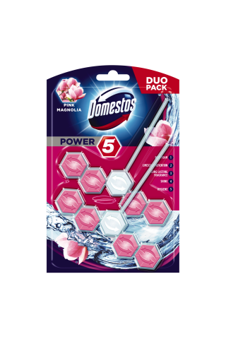 Tualeto valiklis DOMESTOS DUO POWER 5 MAGNOLIA, 2x55 g