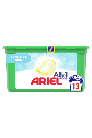 Veļas mazgāšanas kapsulas Ariel sensetive 14gab
