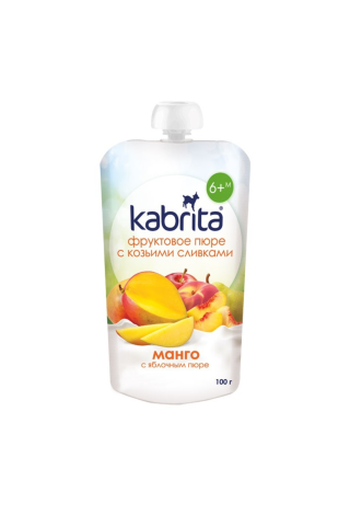 Biezenis Kabrita mango, ābolu, saldā krējuma, 6mēn. 100g