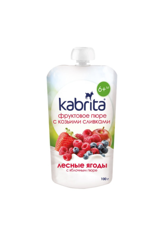 Biezenis Kabrita ābolu, meža ogu, saldā krējuma, 6mēn. 100g