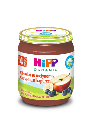 Ekol.tyr.obuol.mėlyn.nuo 4mėn.HIPP,125g