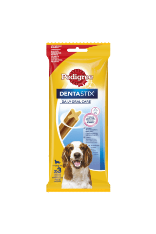 Kramtalai vyresniems nei 4 mėnesių amžiaus šuniukams PEDIGREE DENTASTIX, 3 vnt, 77 g