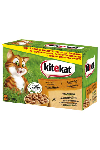 Kaķu konservi Kitekat jauktā izlase 3x4gb