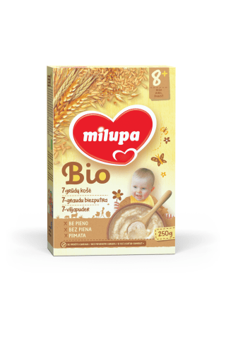 7 grūdų košė MILUPA BIO, nuo 6 mėn., 250 g