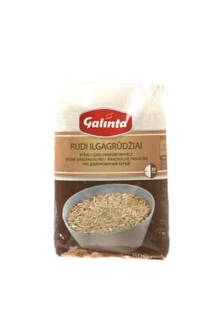 Rudi ilgagrūdžiai ryžiai GALINTA, 800 g