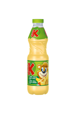 Bananų, obuolių, persikų, morkų nektaras KUBUŠ, 900 ml