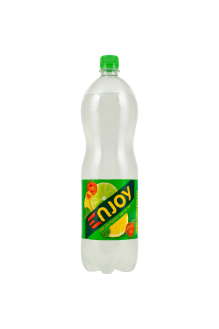 Gazuotas nealkoholinis gėrimas njoy citrinų-žalių citrinų skonio 1,5l pet