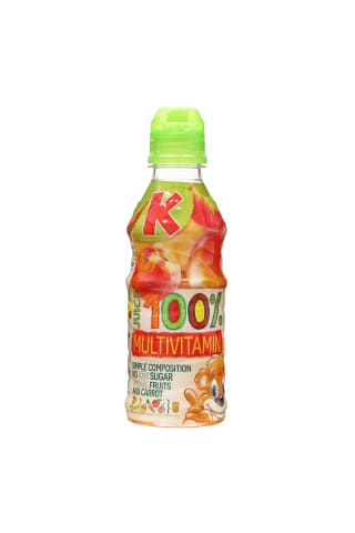 Įvairių vaisių ir morkų sultys KUBUS GO, 100 %, 300 ml