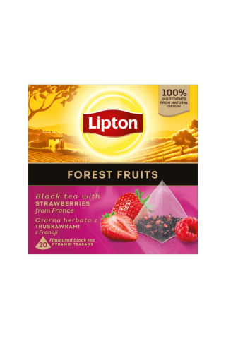 Juodoji arbata su miško uogų aromatu LIPTON, 20 pak. x 1,7 g, 34 g