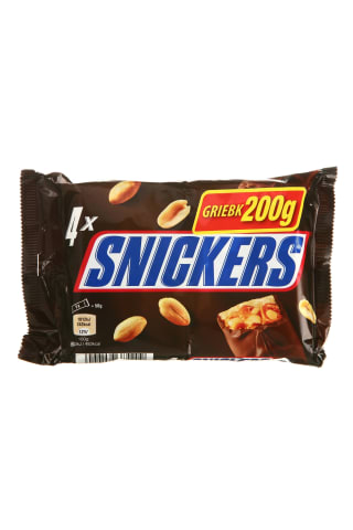 Šokoladinis batonėlis SNICKERS, 4vnt. x 50 g, 200 g