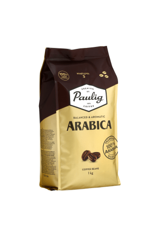 Paulig arabica 1kg kavos pupeles