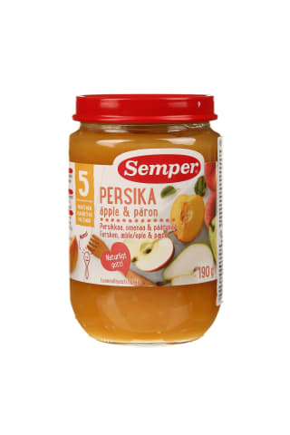 Biezenis Semper persiki bumbieri no 6 mēnešiem 190g