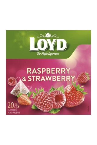 Augļu tēja Loyd aveņu un zemeņu 20x2g