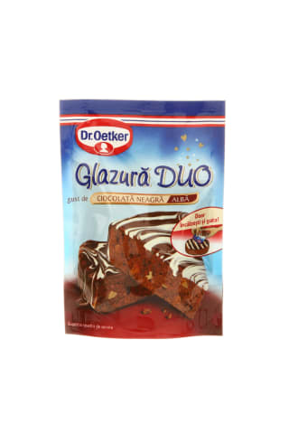 Baltojo ir juodojo šokolado skonio glajus 100g