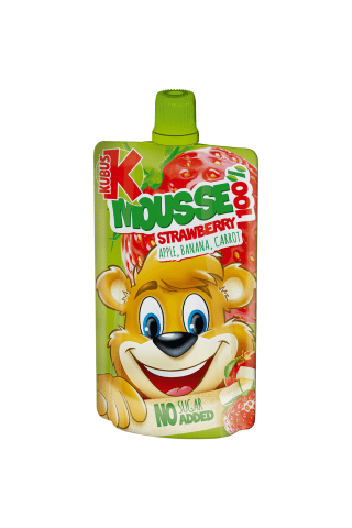 Braškių, bananų ir morkų tyrelė KUBUŠ 100%, 100g