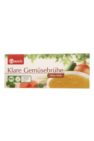 Ekologiškas skaidrus daržovių sultinys, be mielių, CENOVIS 12 kubelių, 132 g