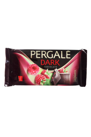 Šokoladas pergalė juodasis su avietėmis 93g