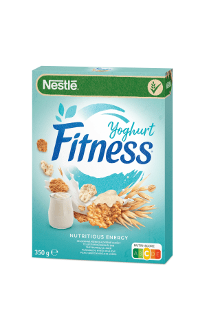Nesmulkintų kviečių ir avižų dribsniai ir jogurtu glaistyti dribsniai nestle Fitness Yogurt su vitaminais ir mineralinėmis medžiagomis