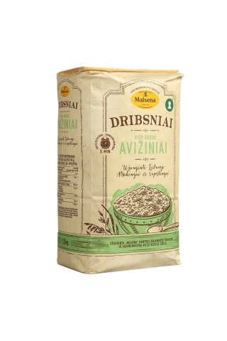 Visų grūdo dalių avižiniai dribsniai MALSENA, 1,5 kg