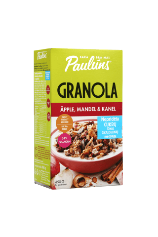 Traškūs javainiai su cinamonu,obuoliais ir migdolais PAULUNS, 450 g
