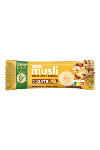 Graudu batoniņš Nestle Musli ar šokolādi, banānu 35g
