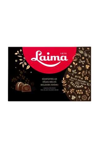 Tumšā šokolāde Laima ar Rīgas melnā balzama krēmu kastē 420g