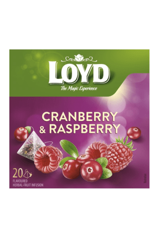 Tēja loyd pyramids augļu ar dzērveņu un aveņu garšu 20TM 40g