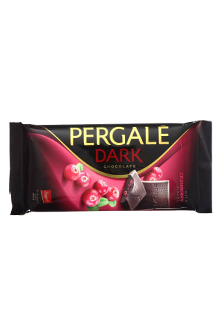 Juodasis šokoladas su spanguolėmis PERGALĖ, 93 g