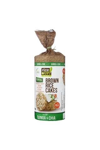 Rudųjų ryžių trapučiai su kvinoja ir CHIA sėklomis RICE UP, 120 g
