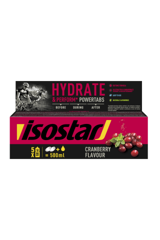 Tabletes Isostar Powertabs dzērvenes 10x12g