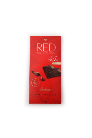 Tumšā šokolāde RED Delight ar samazinātu kaloritāti 100g