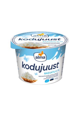Liesa varškė kruopelėmis ALMA, 0,1 % riebumo, 200 g