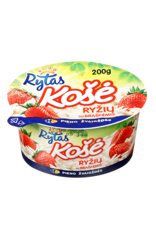 Ryžių košė su braškėmis RYTAS, 6% rieb., 200 g