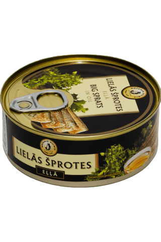 Lielās šprotes eļļā 240g/163g ar atslēdziņu
